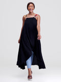 Triple Strap Flowy Top - Black