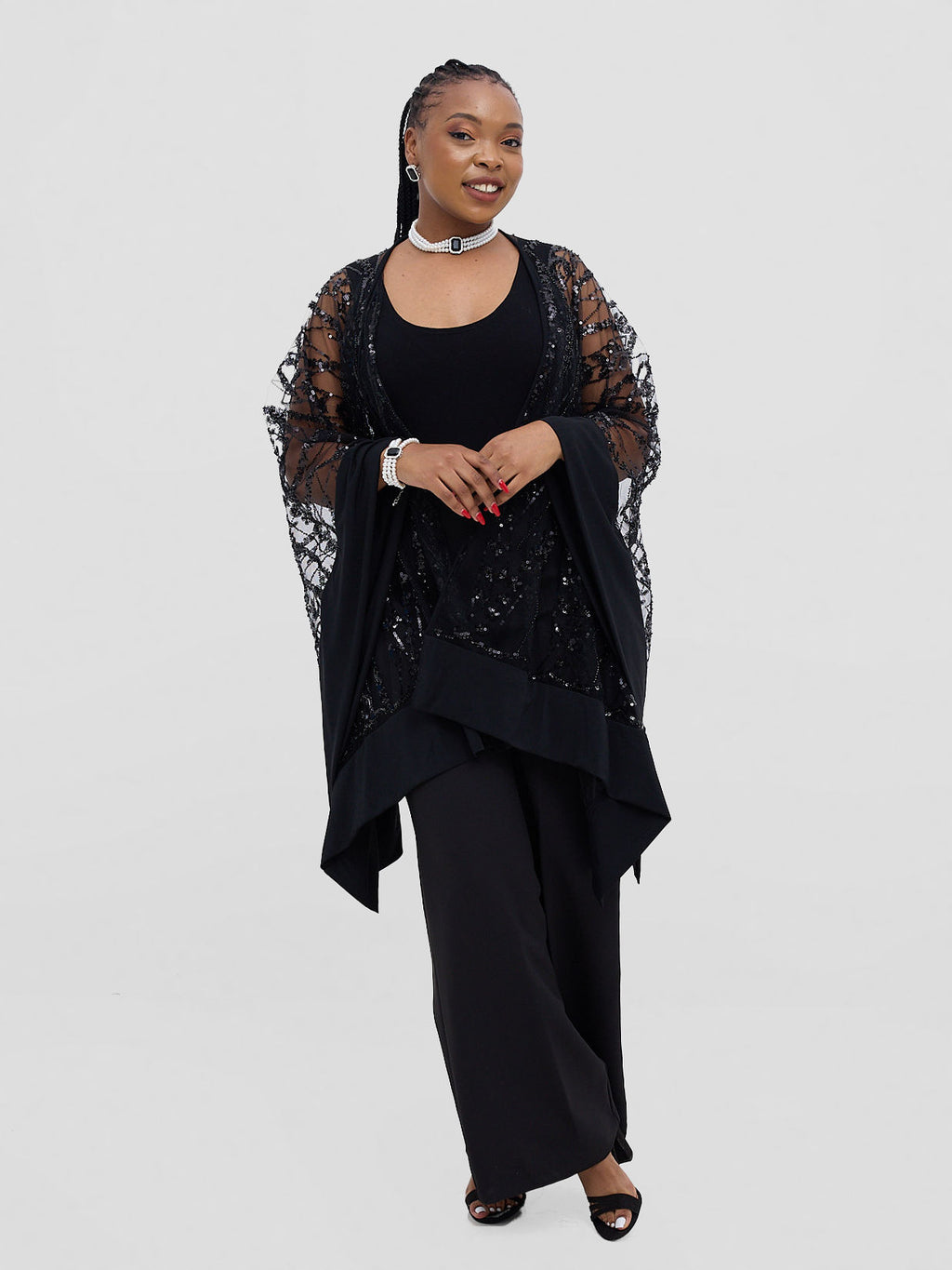 Luxury Lace Serape - Midnight Black