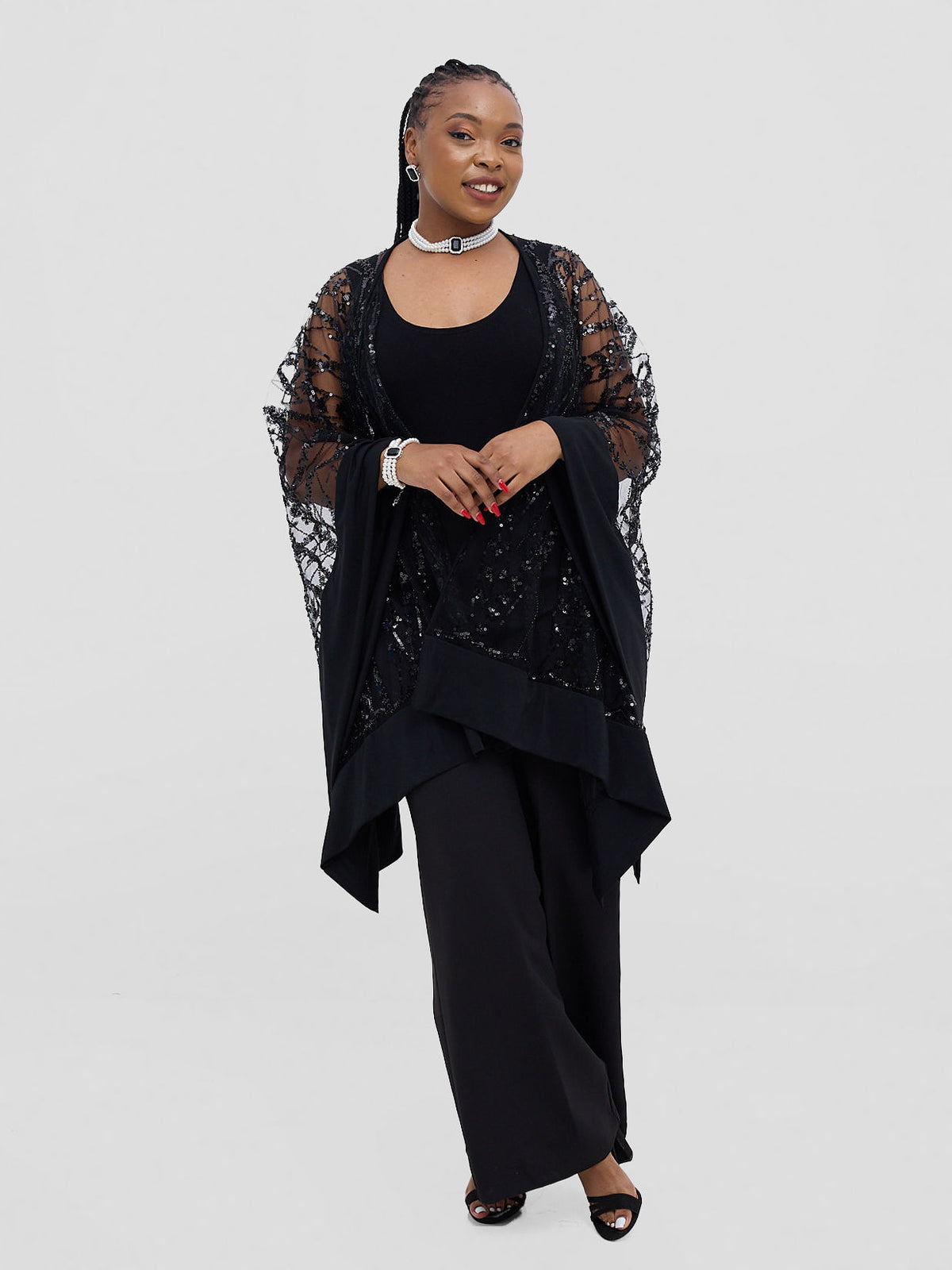 Luxury Lace Serape - Midnight Black