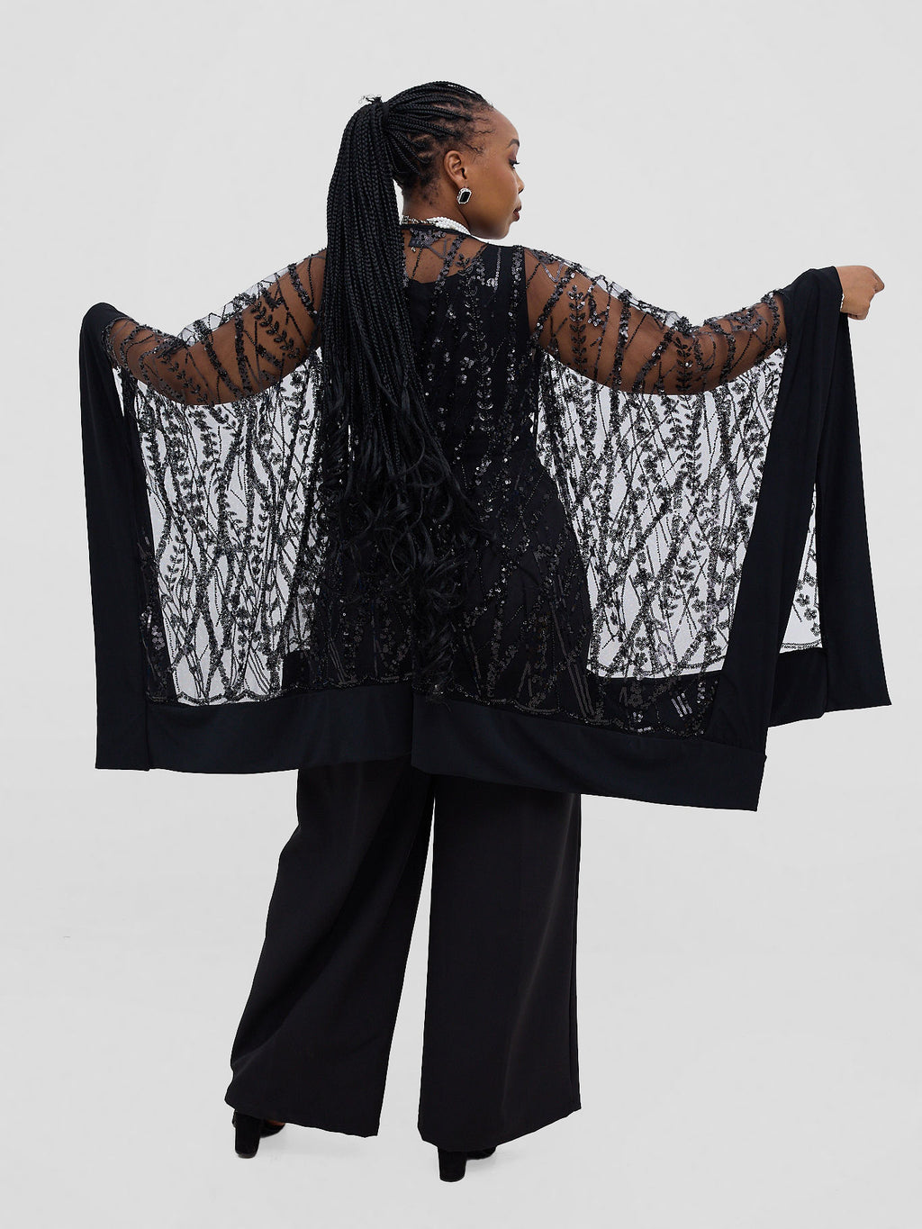 Luxury Lace Serape - Midnight Black