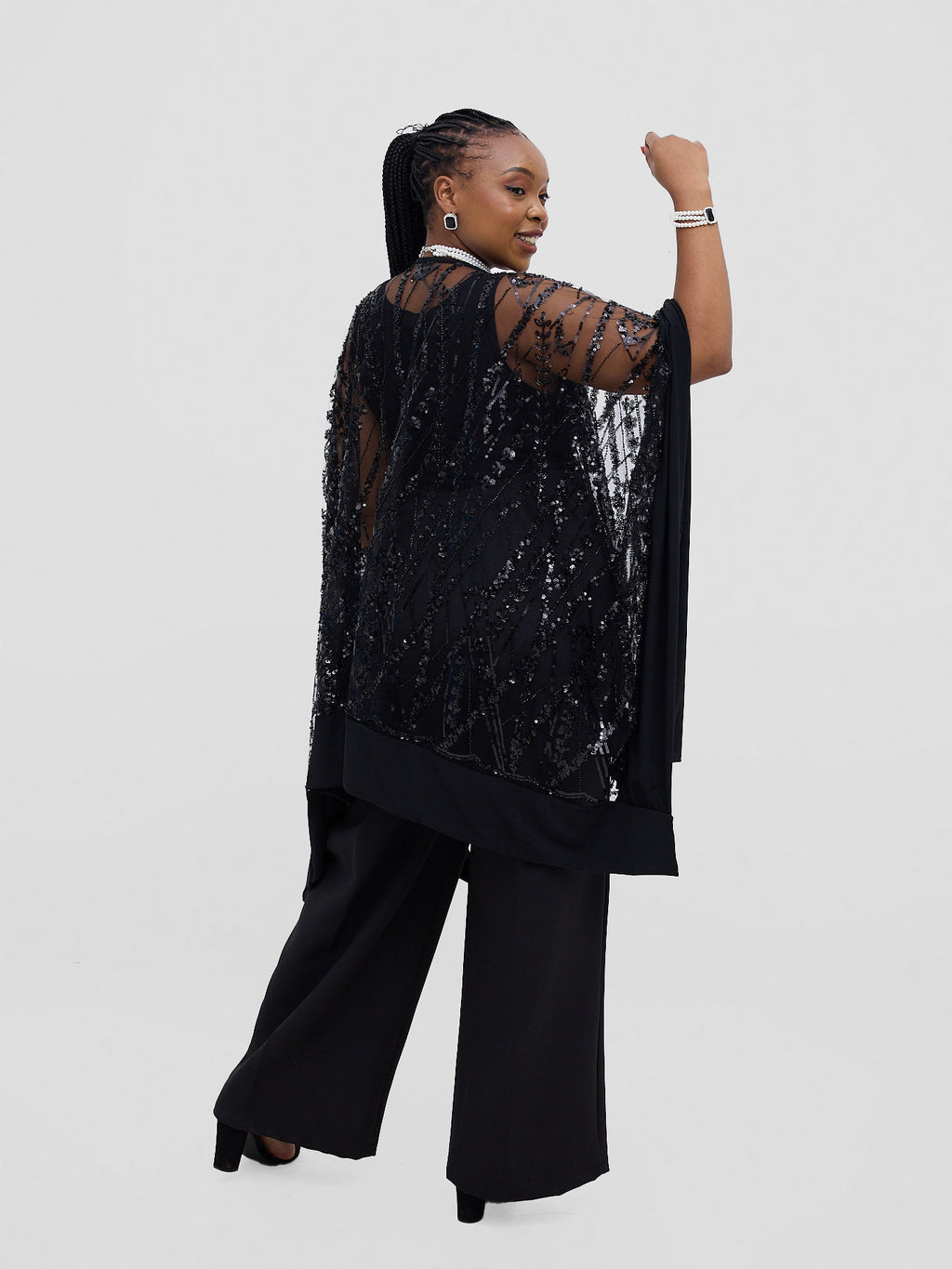 Luxury Lace Serape - Midnight Black
