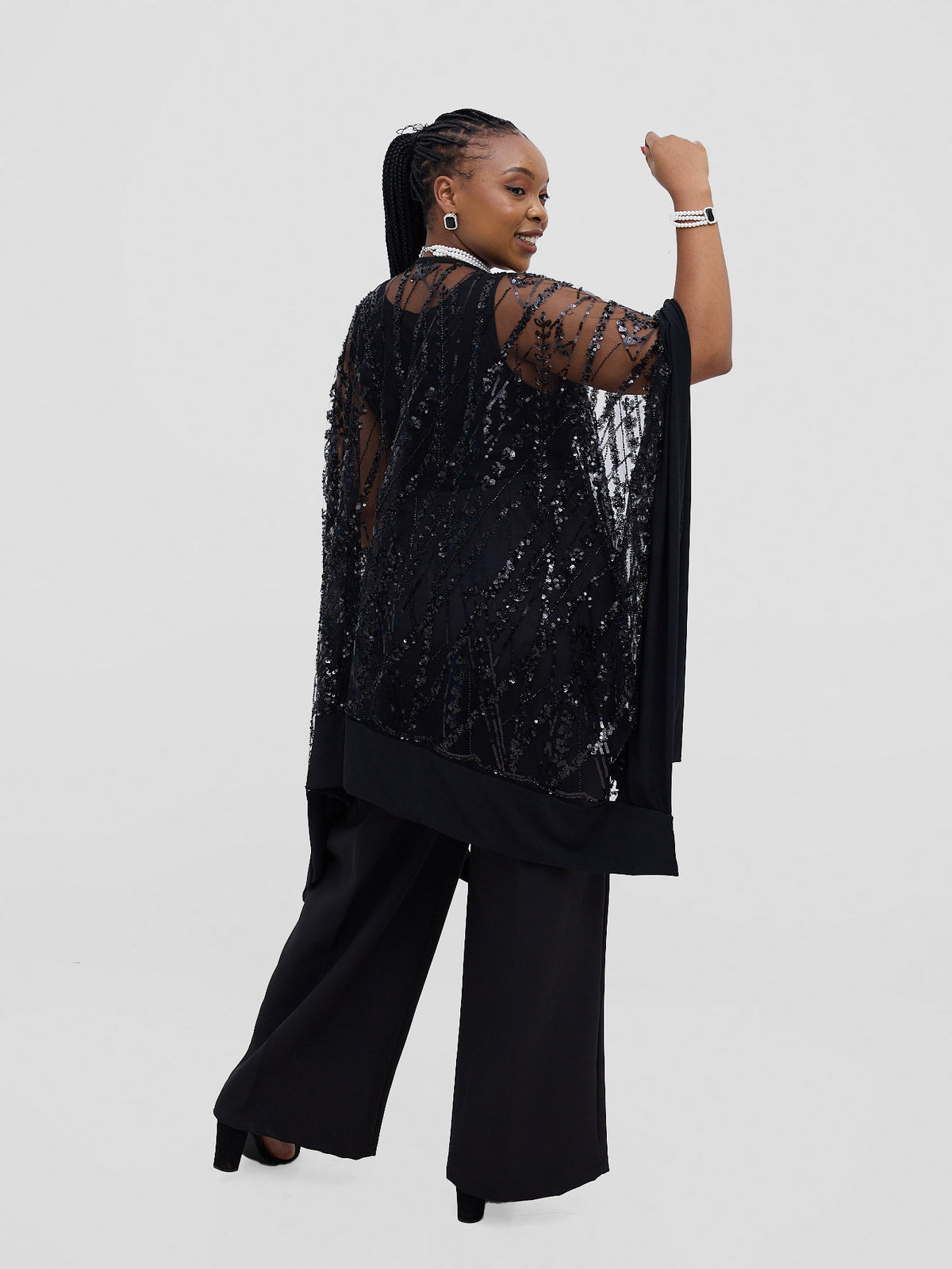 Luxury Lace Serape - Midnight Black