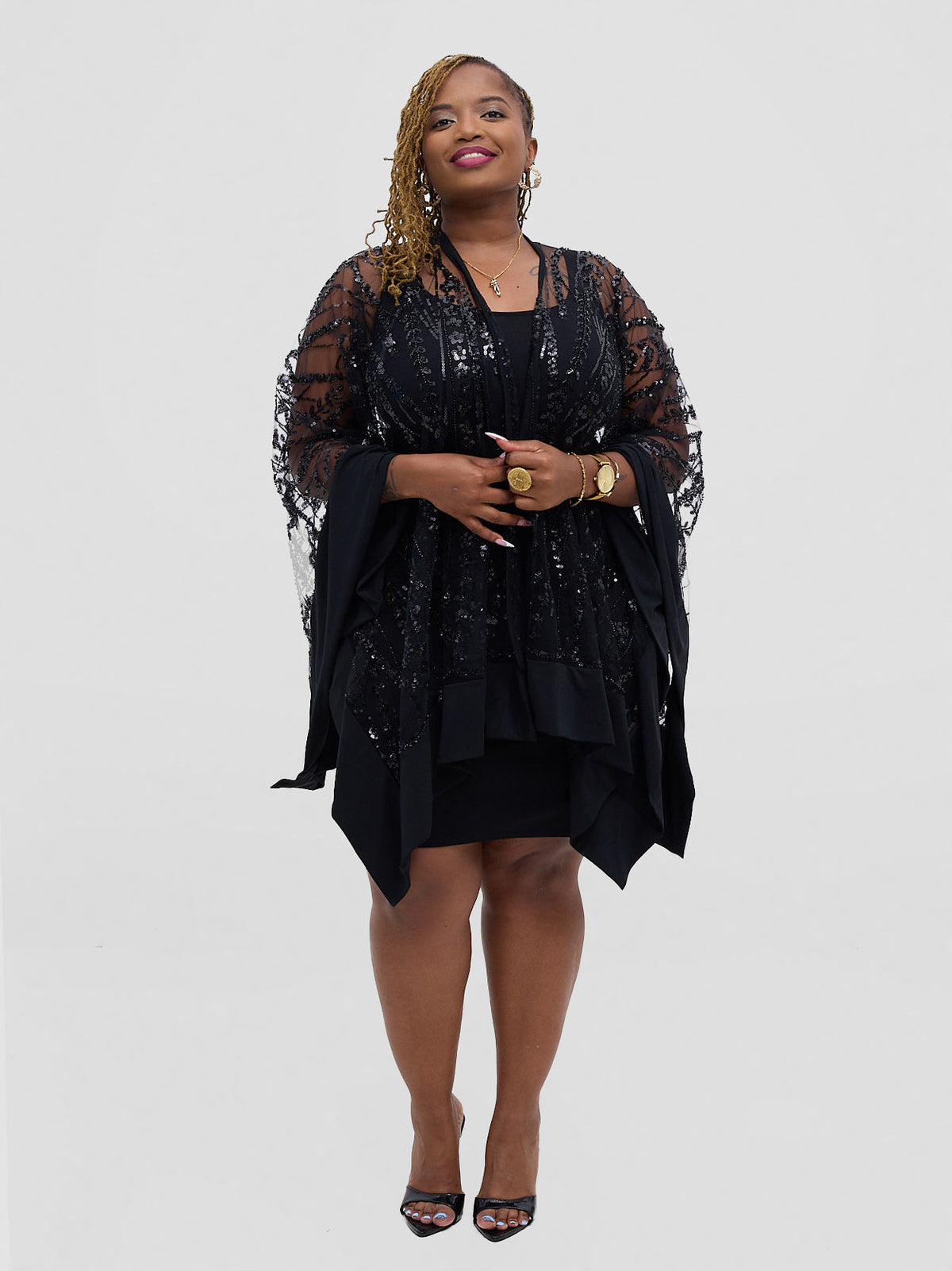 Luxury Lace Serape - Midnight Black