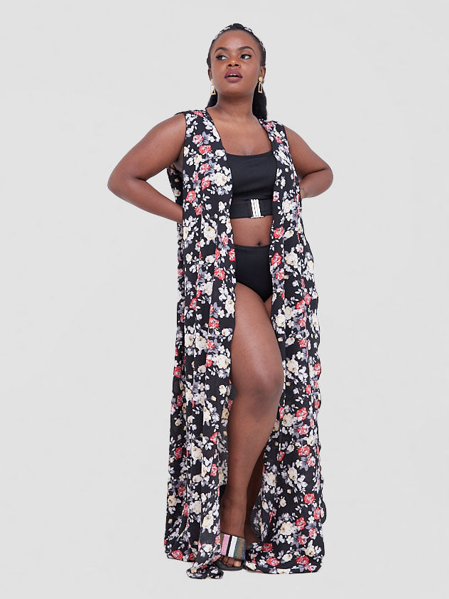 Midnight Bloom Seaside Drape - Floral Print
