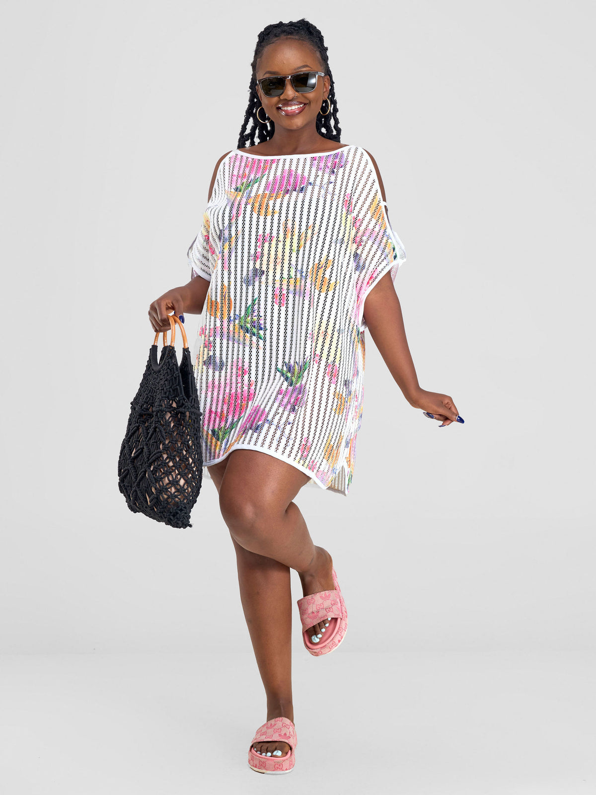 Hey Beach Lace Coverup - Floral White