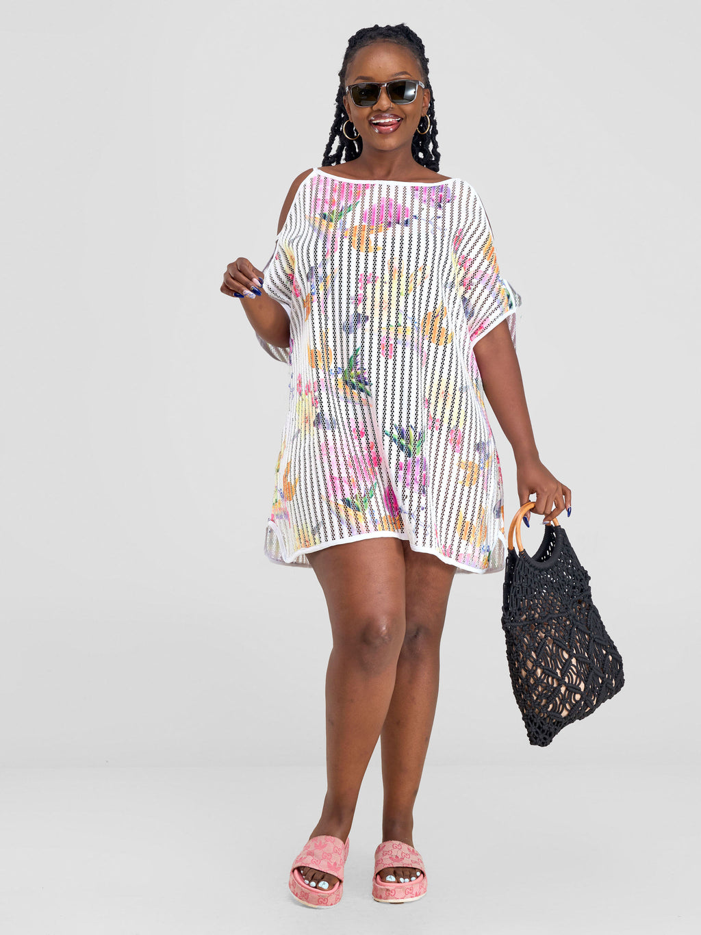 Hey Beach Lace Coverup - Floral White
