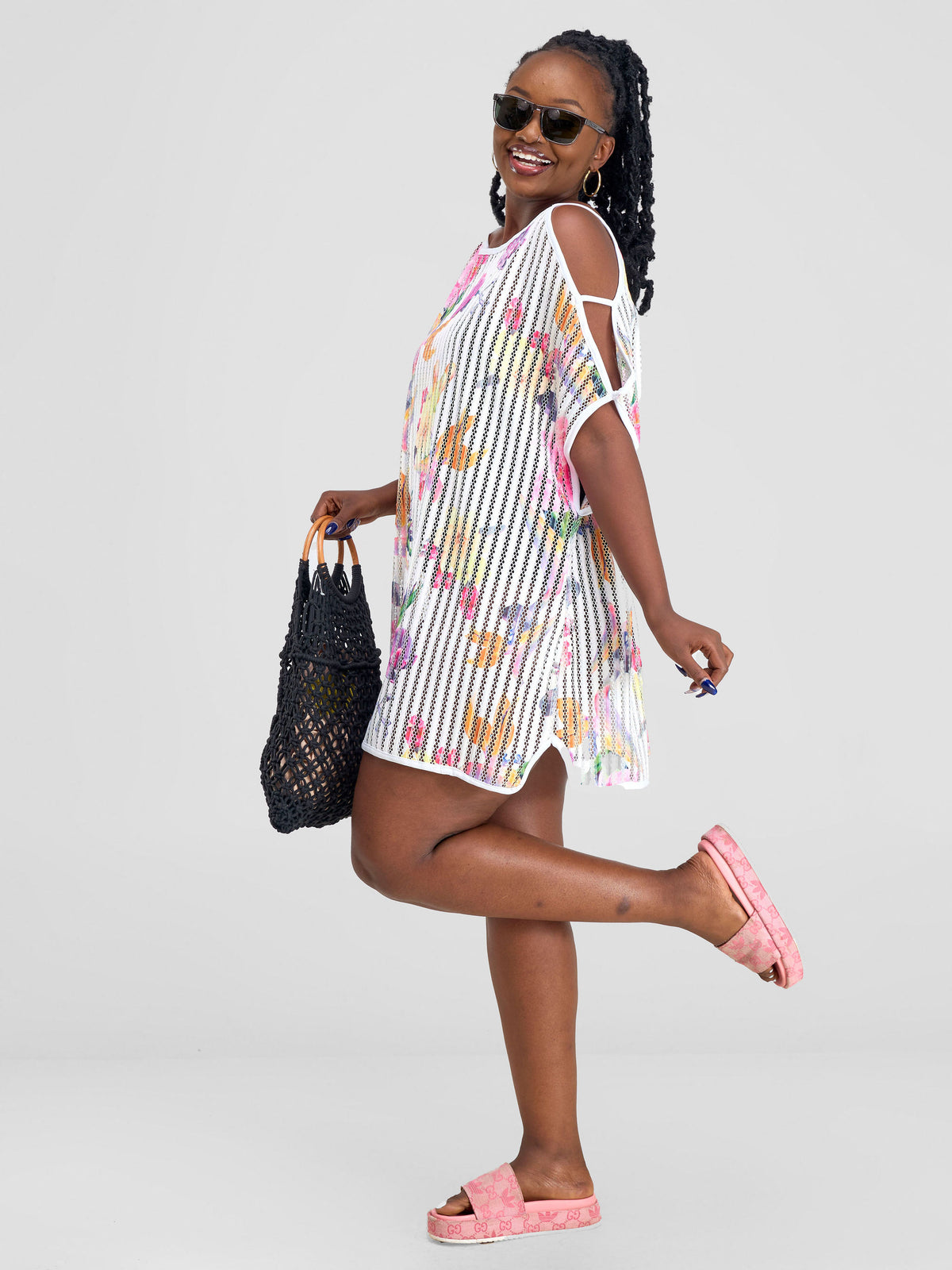Hey Beach Lace Coverup - Floral White