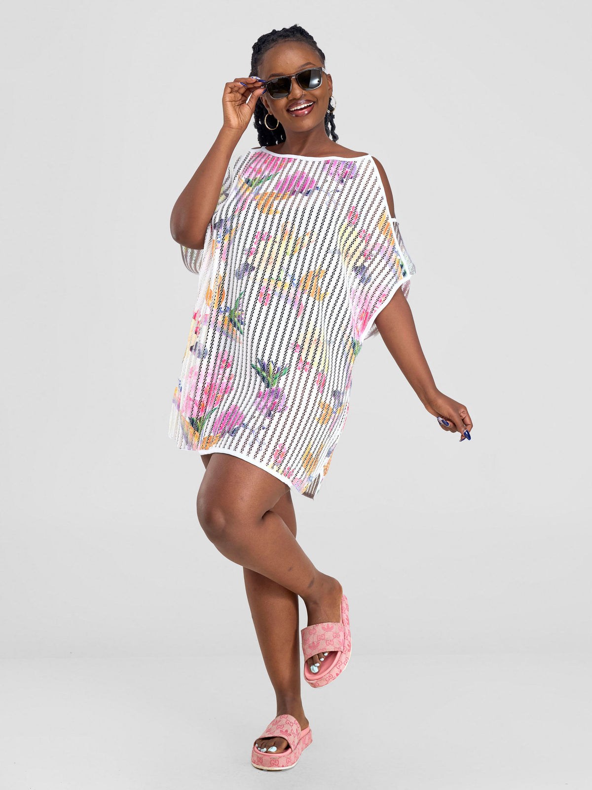 Hey Beach Lace Coverup - Floral White