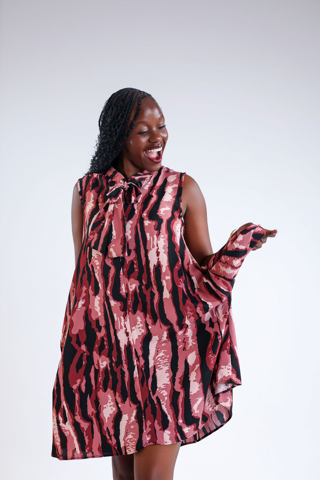 Liquid Scarf Mini Dress - Midnight Wine