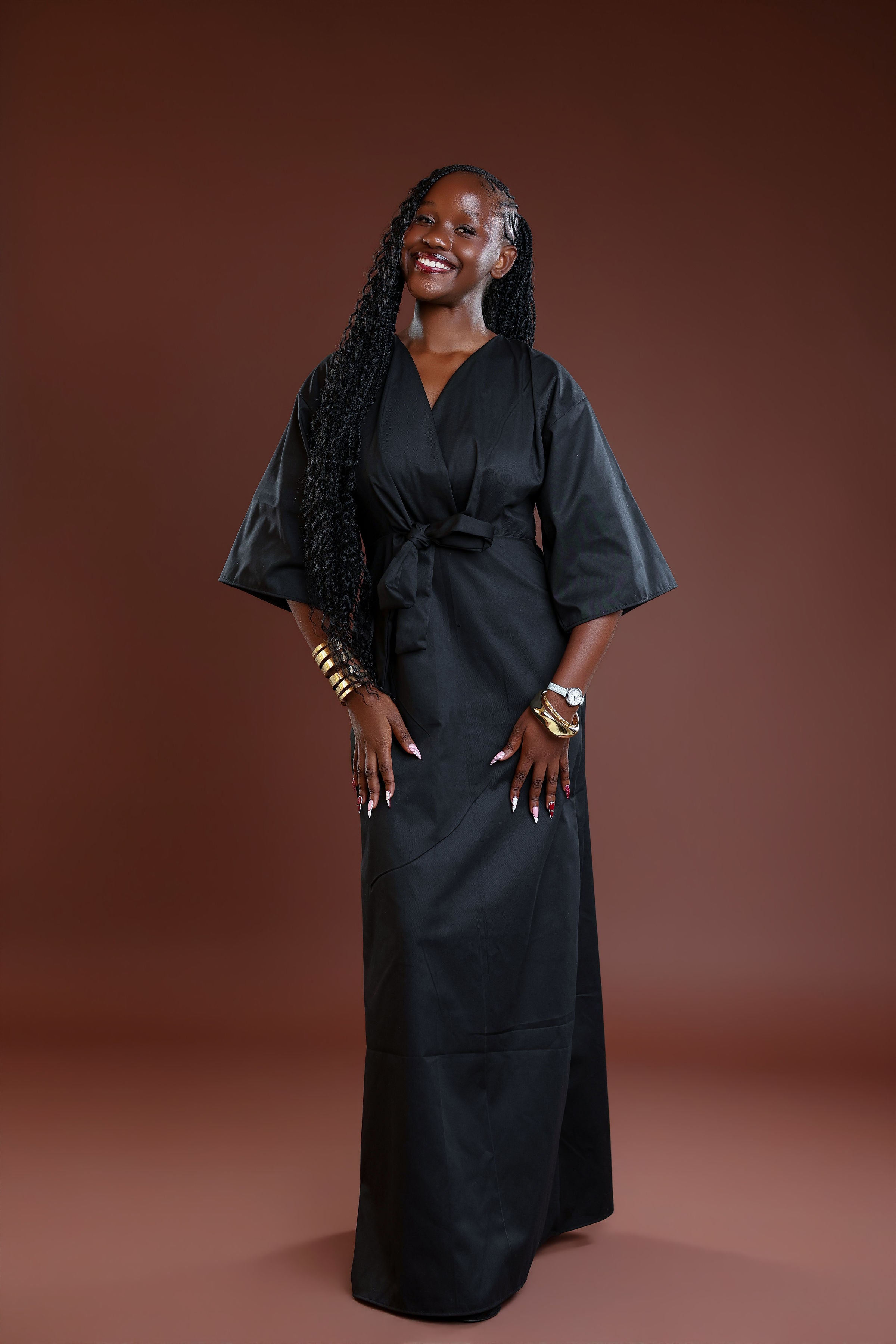 Origami Kimono Maxi - Pitch Black