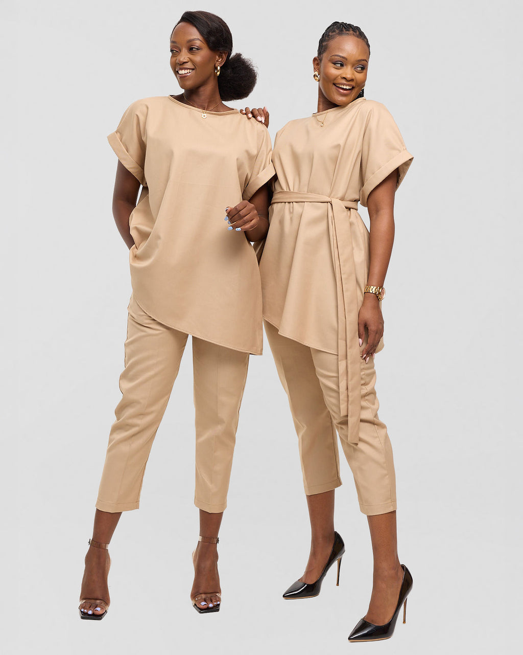 Asymmetric Monolith Set - Sahara Beige