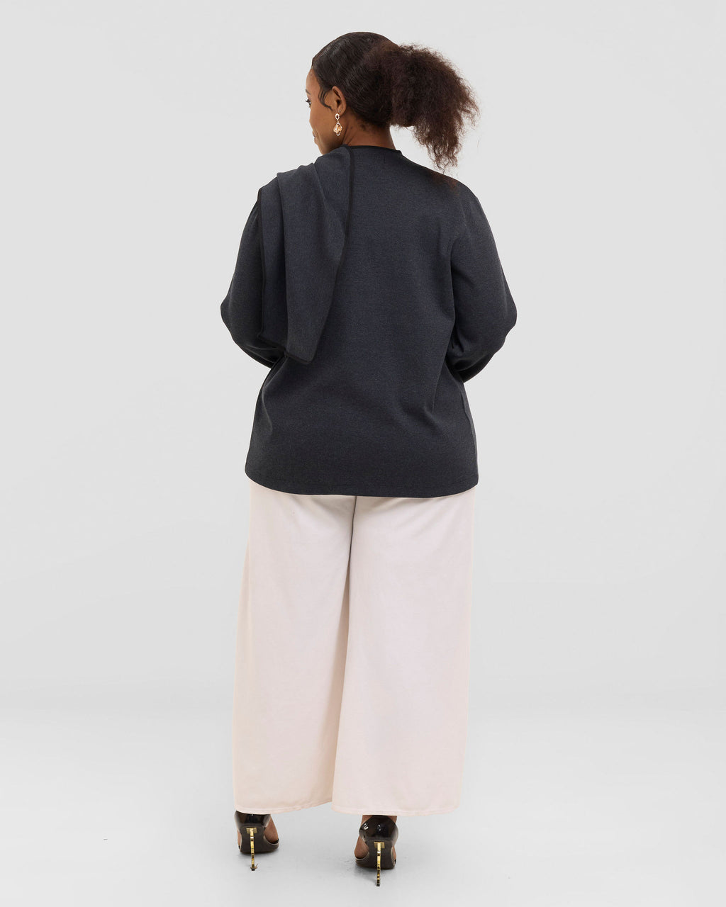 Vector Asymmetric Cardigan- Charcoal Grey