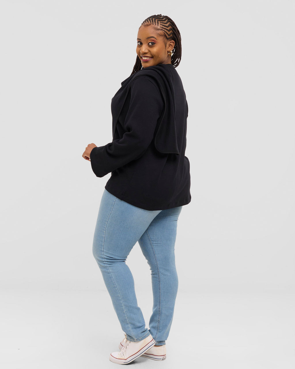 Vector Asymmetric Cardigan- Black