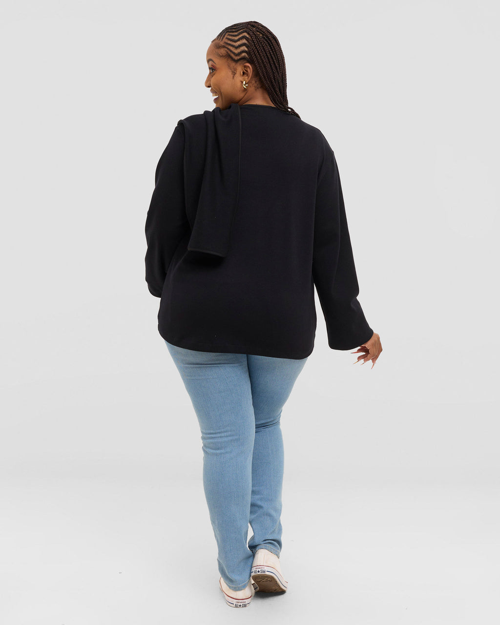 Vector Asymmetric Cardigan- Black