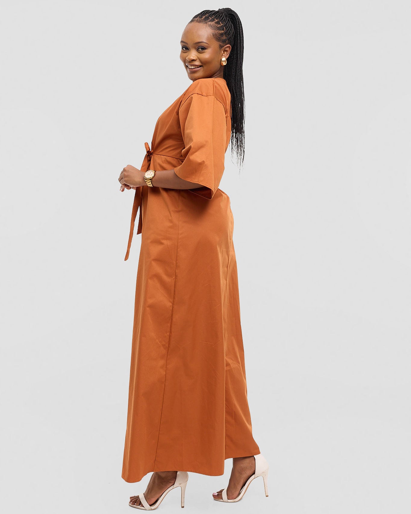 Origami Kimono Maxi - Sunset Ochre