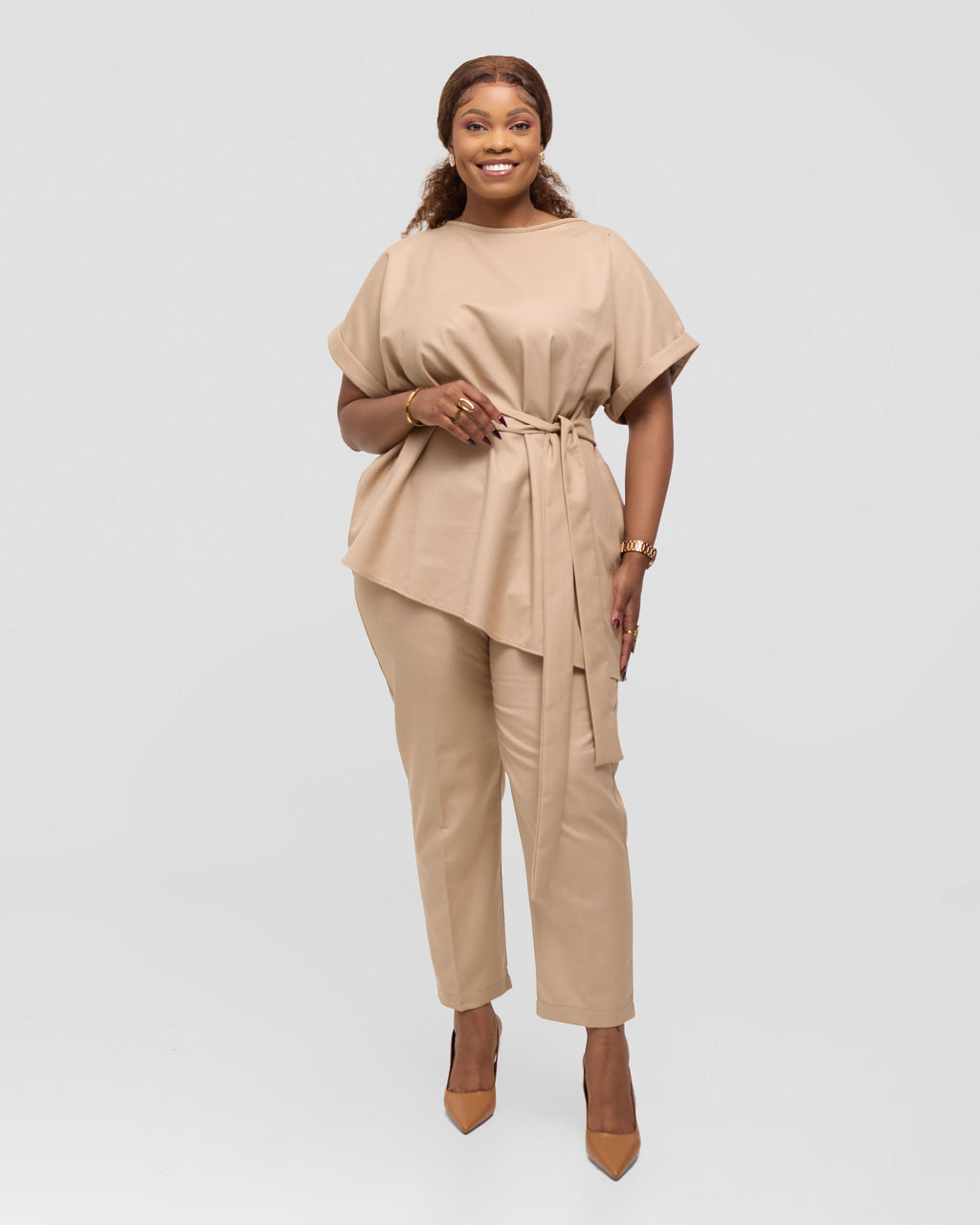 Asymmetric Monolith Set - Sahara Beige