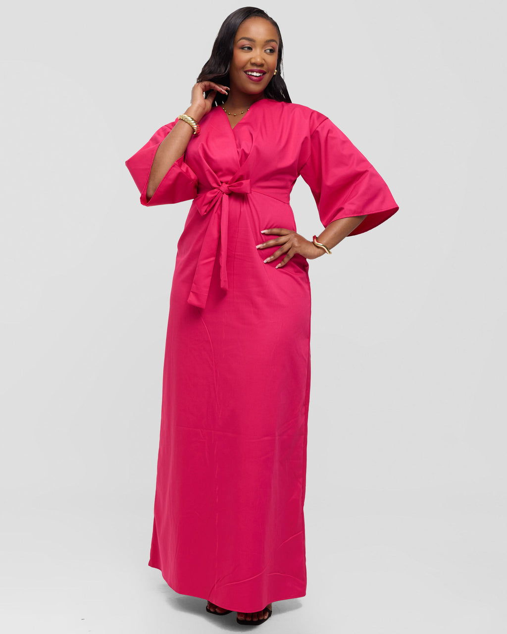 Origami Kimono Maxi - Viceroy-Hibiscus Pink