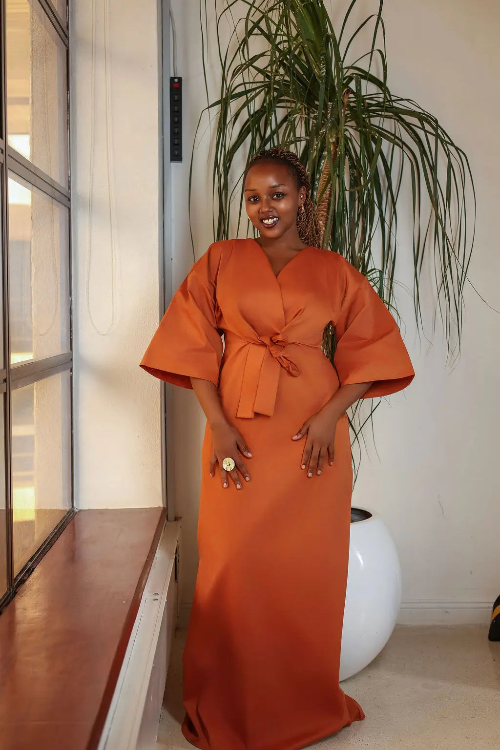 Origami Kimono Maxi - Sunset Ochre